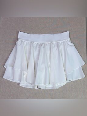 Lululemon White Tennis Skirt Skort Layered High Rise Size 6 Athletic